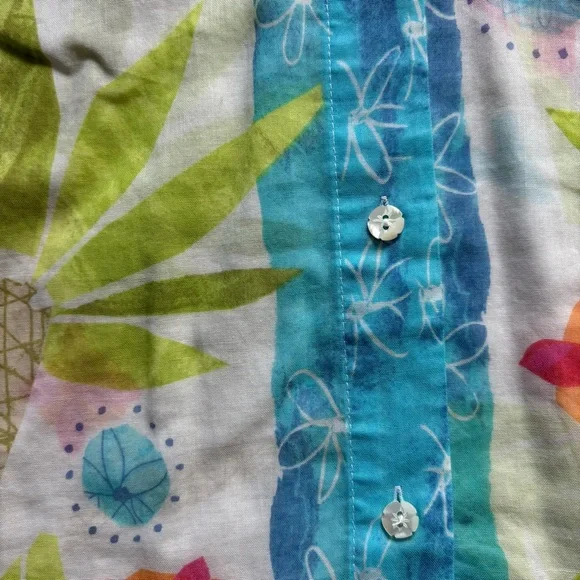 Sigrid Olsen Sport Maui Waves Floral Shirts Women’s Small S - Picture 4 of 6